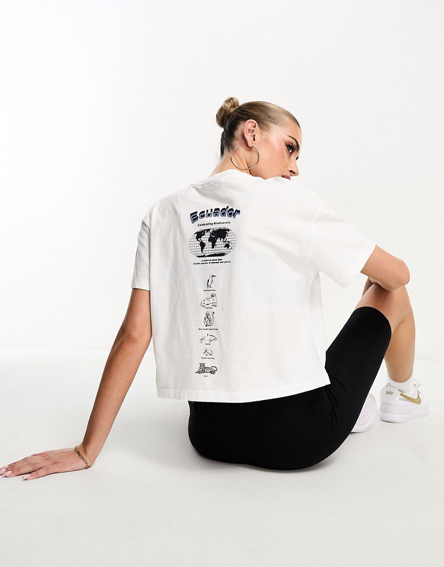 Chira - T-shirt bianca corta con stampa sul retro - Napapijri - Modalova