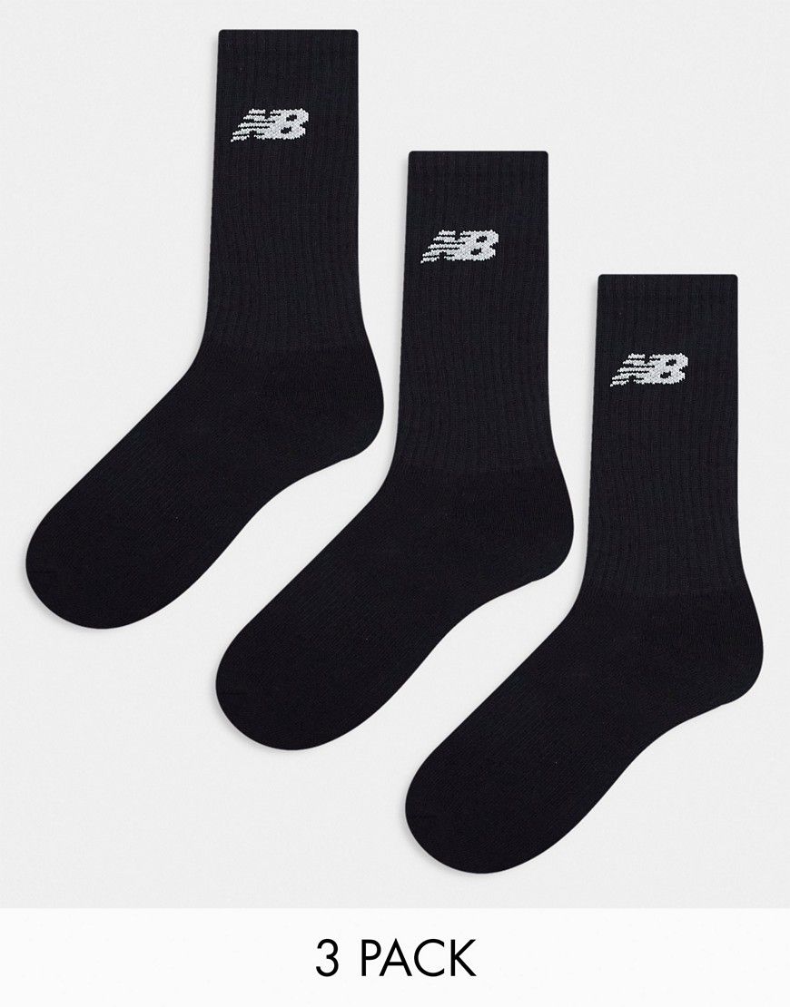 Confezione da 3 paia di calzini neri con logo - New Balance - Modalova