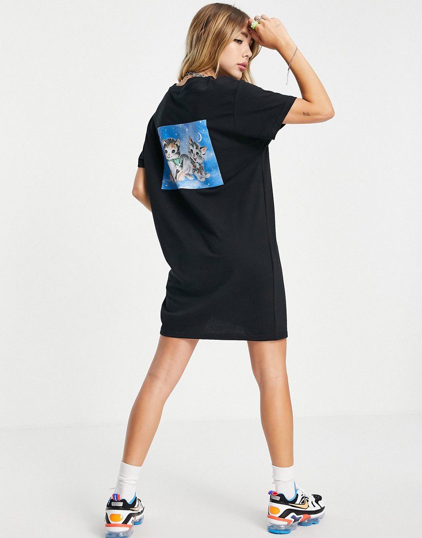 Vestito T-shirt con stampa di gattini sul retro - New Girl Order - Modalova