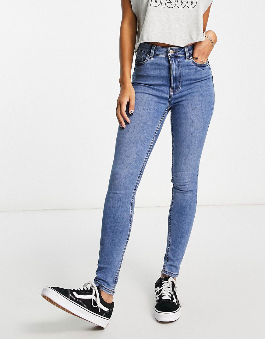 Jeans skinny push-up modellanti a vita alta lavaggio vintage - New Look - Modalova