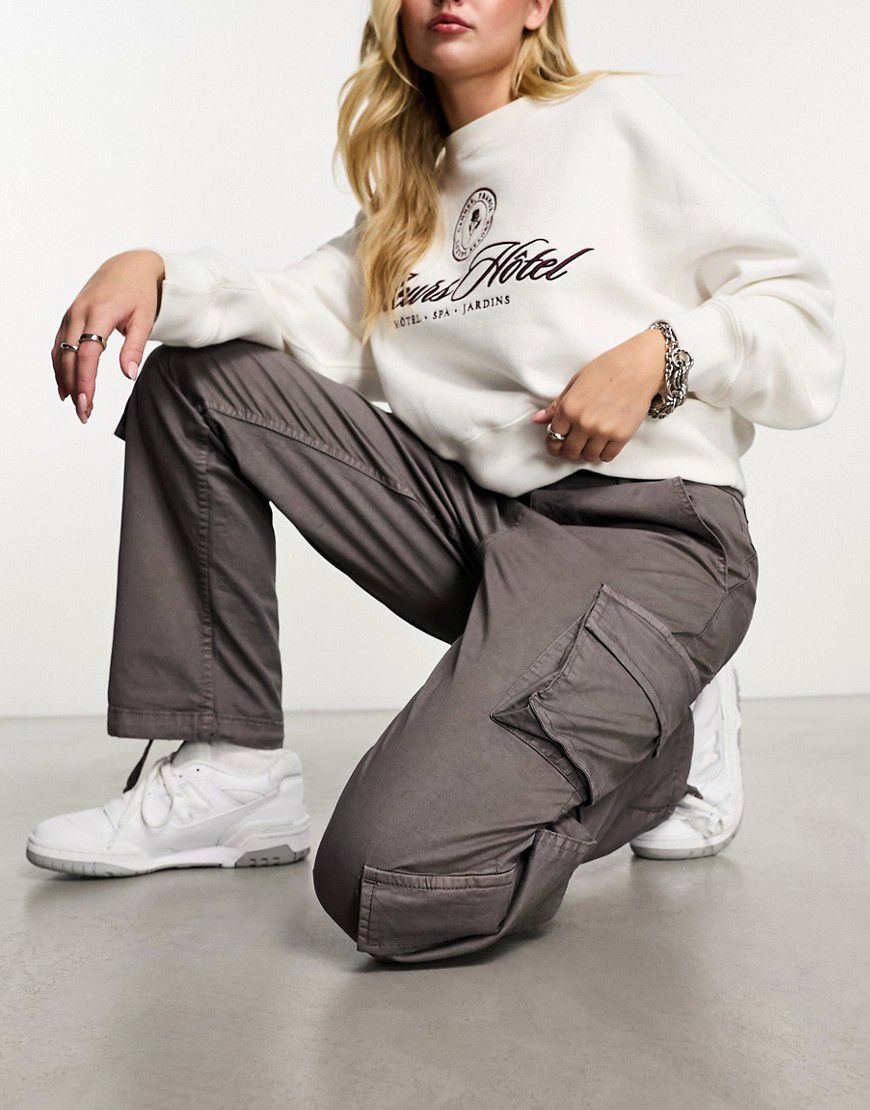 Pantaloni cargo slim grigi con tasche doppie - New Look - Modalova