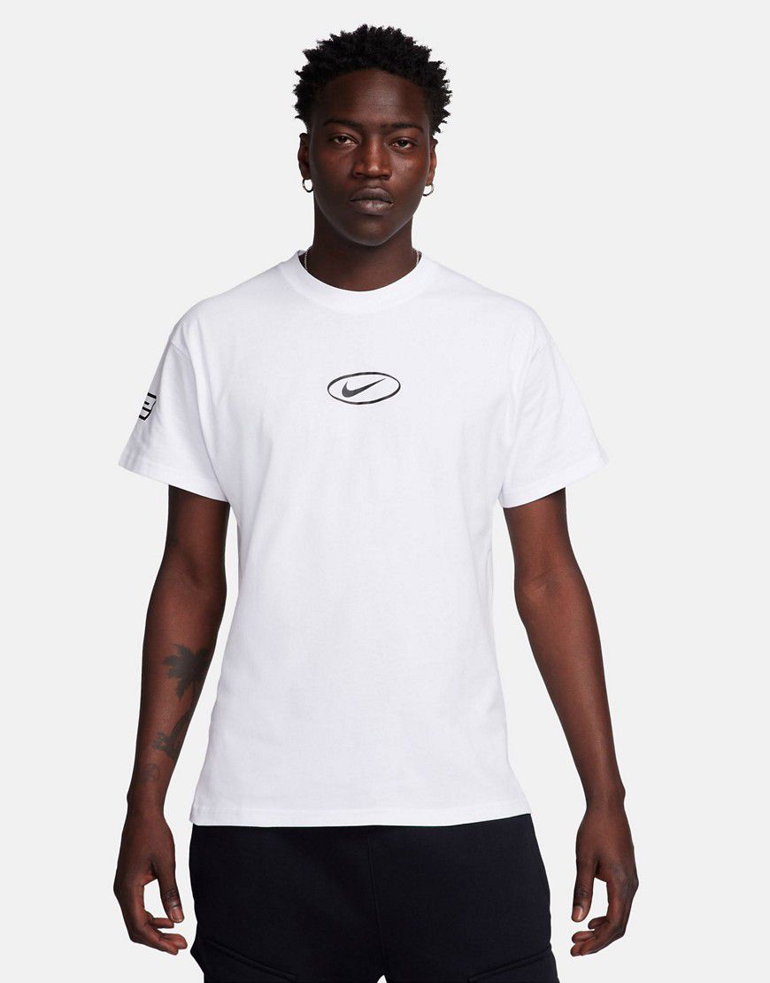 T-shirt bianca con logo centrale - Nike - Modalova