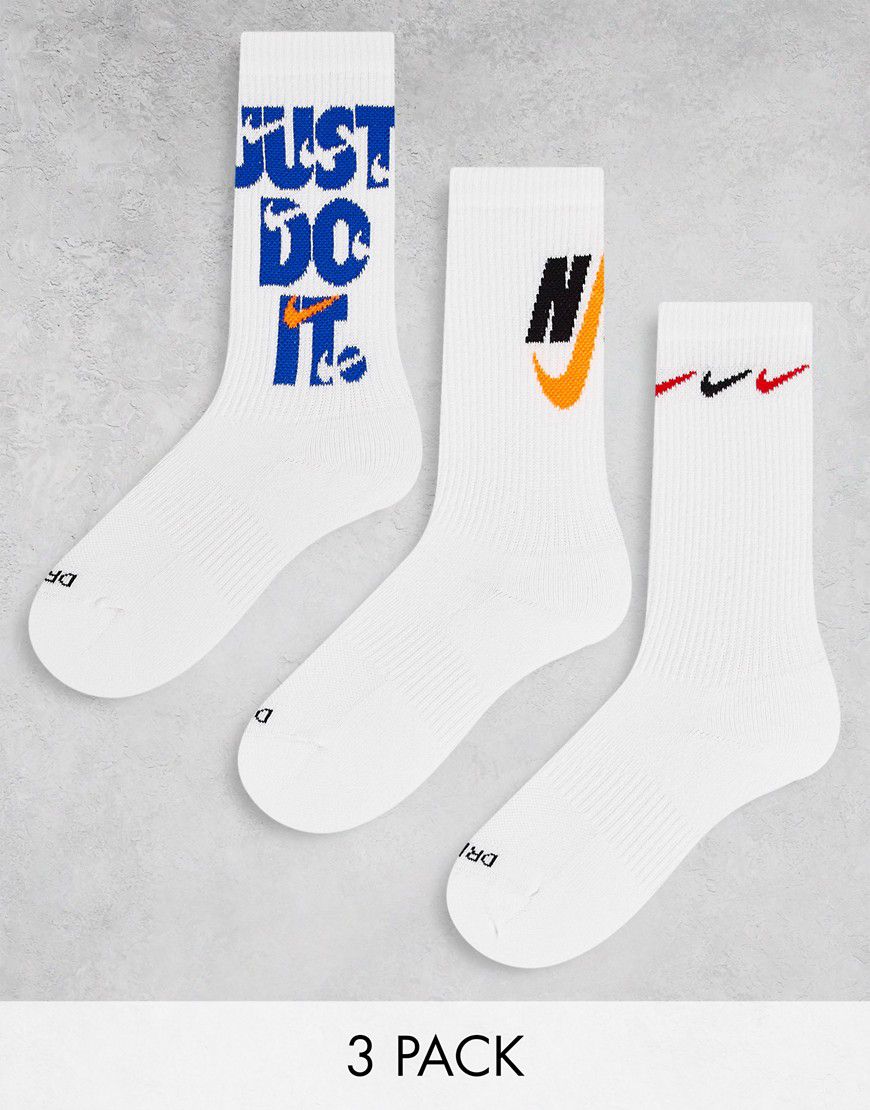 Everyday Cushioned - Confezione da 3 paia di calzini bianchi - Nike Training - Modalova