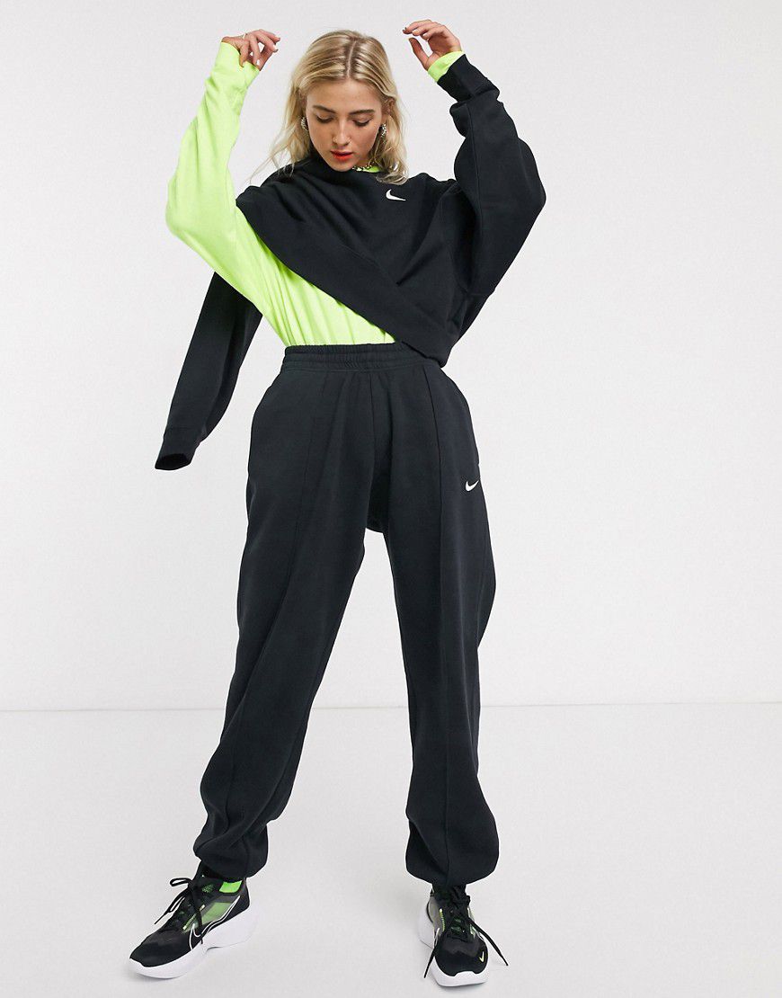 Joggers oversize neri con logo piccolo - Nike - Modalova