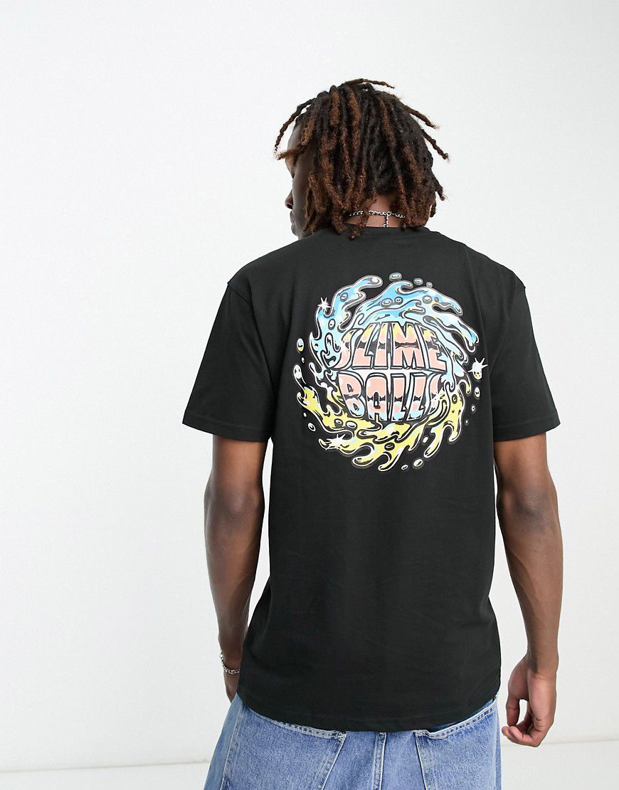 Slimeball Chrome - T-shirt nera con stampa del logo sul petto e sul retro - Santa Cruz - Modalova