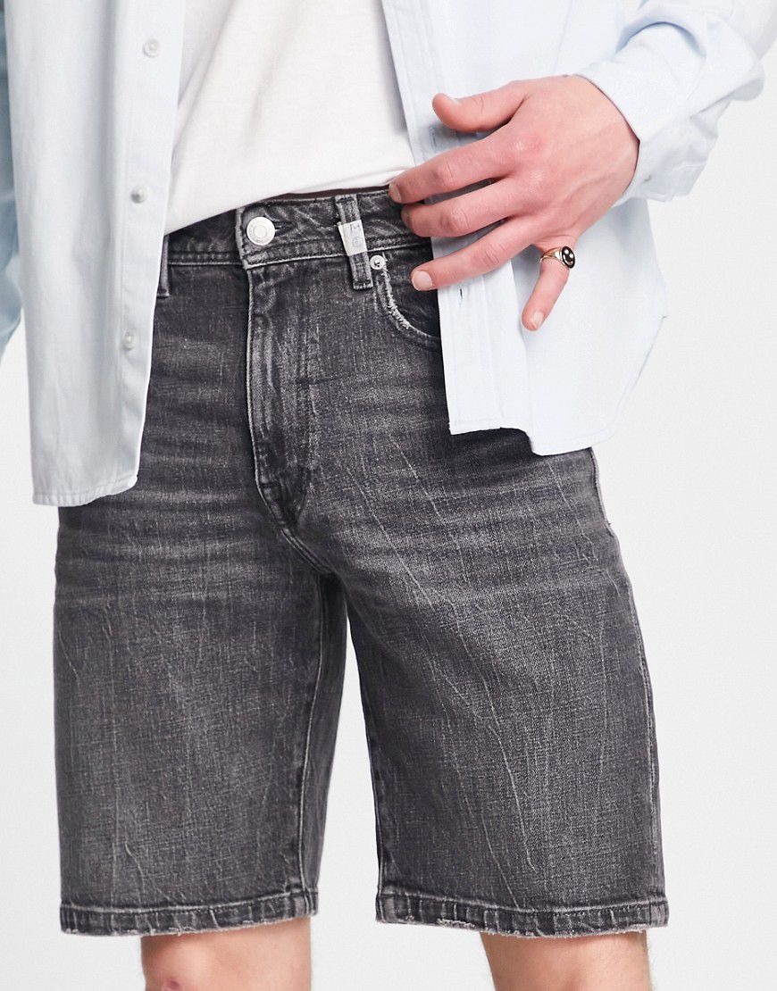 Pantaloncini di jeans slim in cotone grigi - GREY - Selected Homme - Modalova