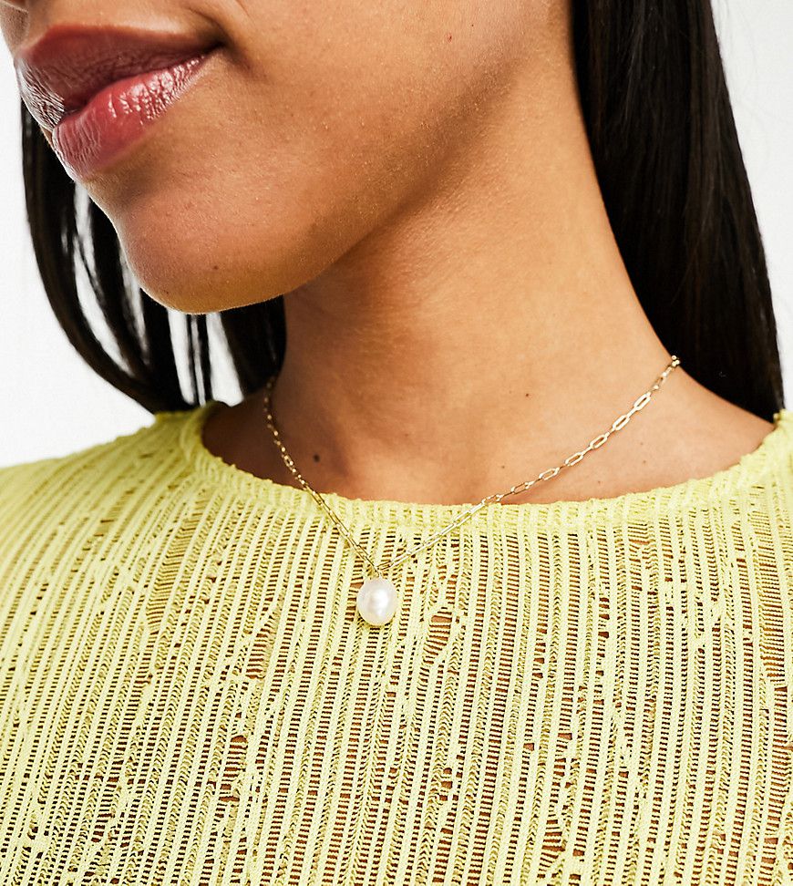 Collana placcata in 18 ct con perla barocca - Seol + Gold - Modalova
