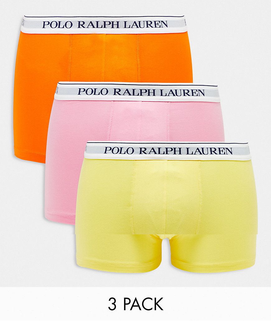 Confezione da 3 boxer aderenti rosa, gialli, arancioni - Polo Ralph Lauren - Modalova