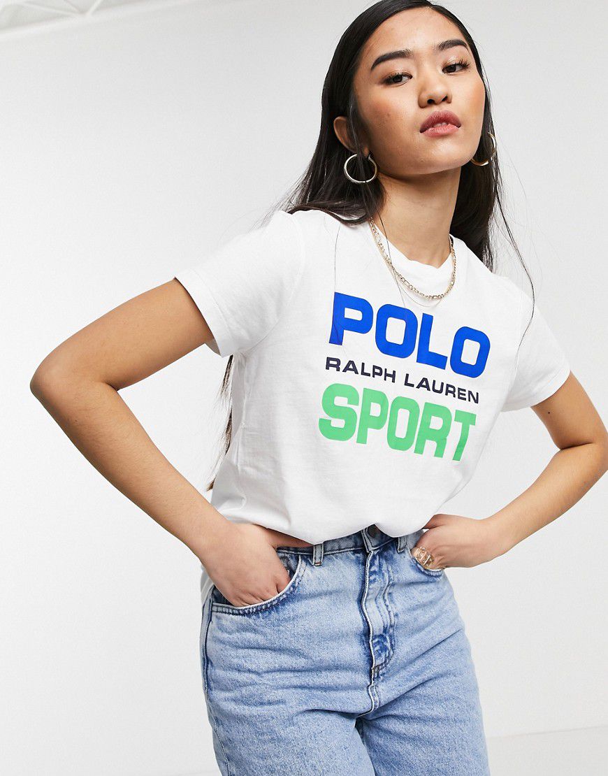 Sports - T-shirt bianca con logo - Polo Ralph Lauren - Modalova