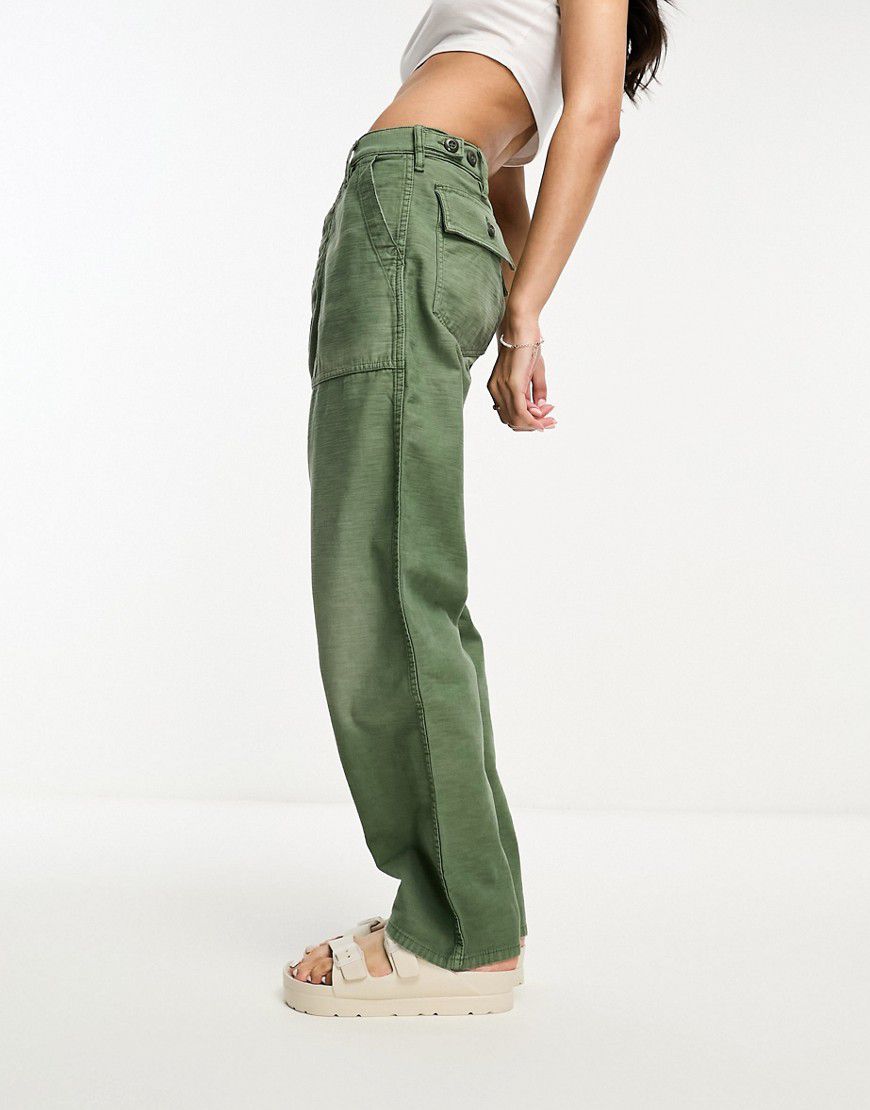Pantaloni alla caviglia stile militare oliva piatti sul davanti - Polo Ralph Lauren - Modalova