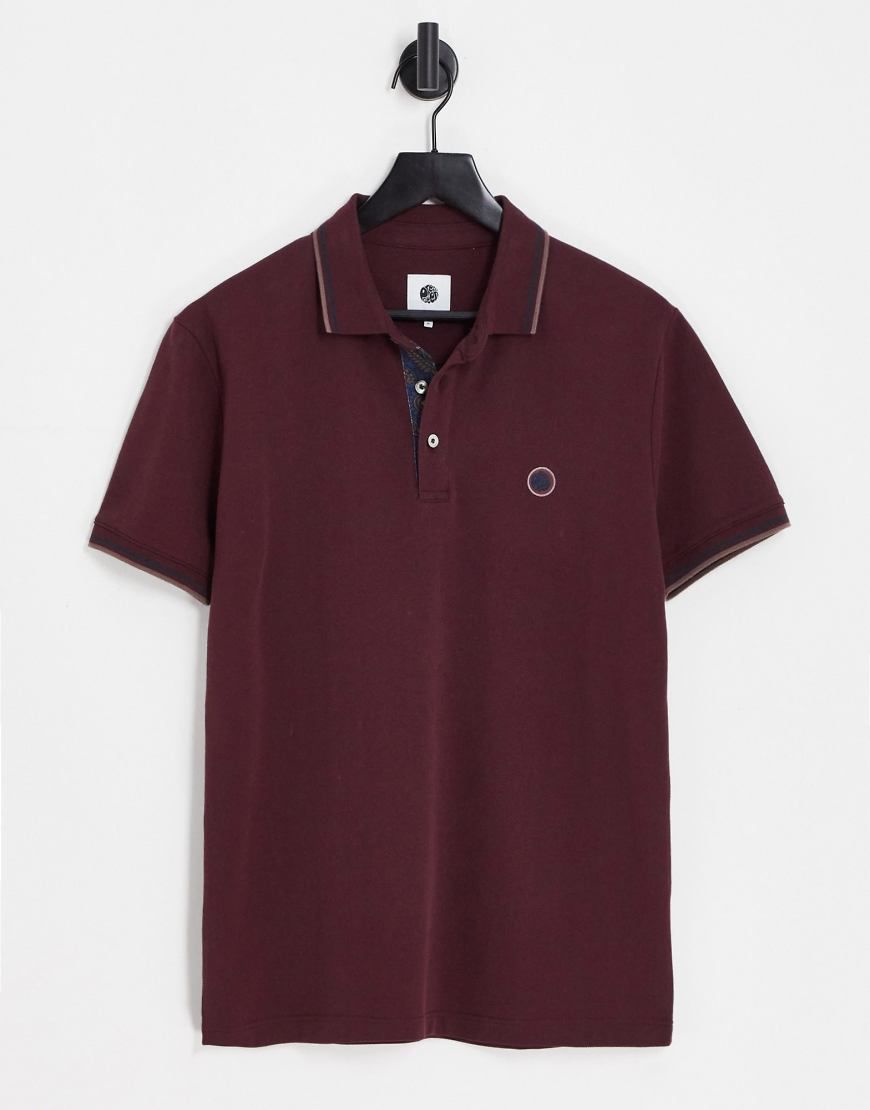 Alloway - Polo bordeaux con colletto a contrasto - Pretty Green - Modalova