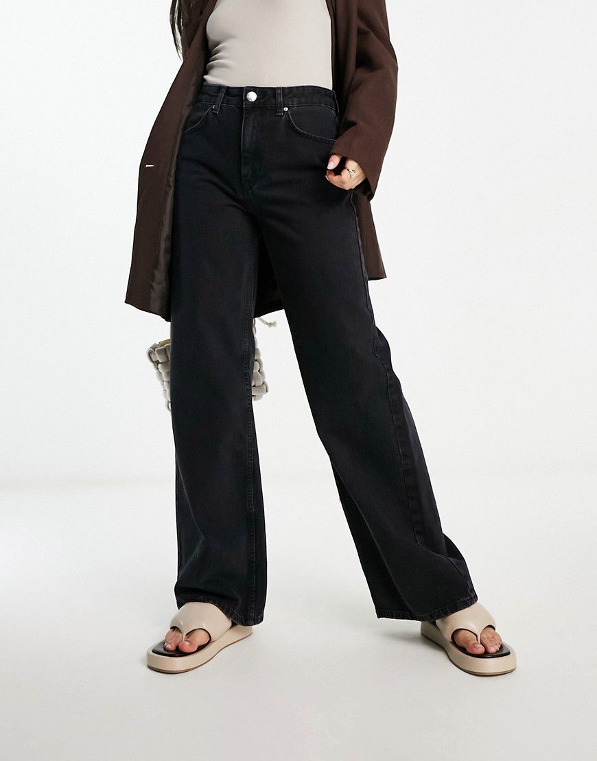 Jeans a vita alta neri con fondo ampio - Pull & Bear - Modalova