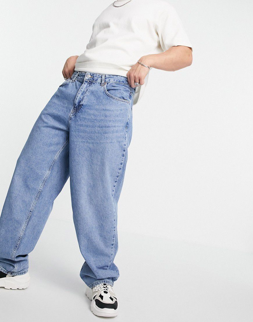 Jeans larghi lavaggio medio - Pull & Bear - Modalova