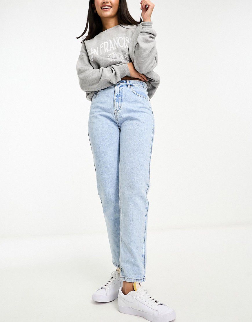 Mom jeans a vita alta azzurri - Pull & Bear - Modalova