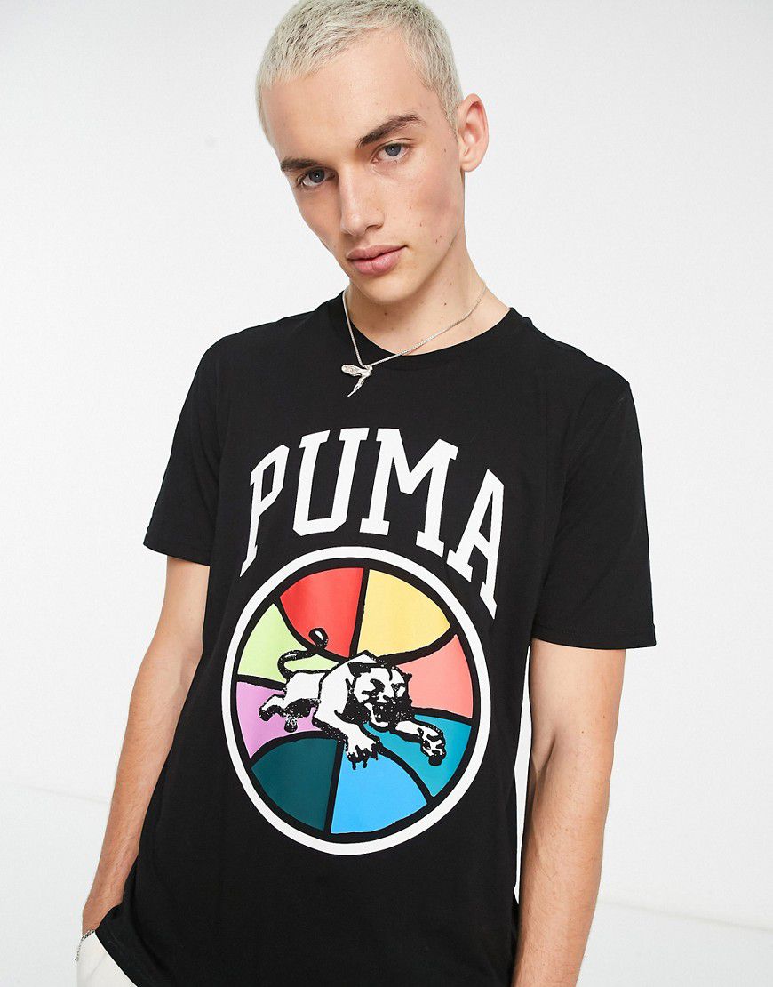 Basketball Box Out - T-shirt nera con stampa - Puma - Modalova