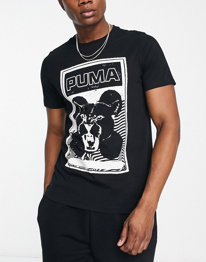 Basketball Timeout - T-shirt nera con stampa - Puma - Modalova