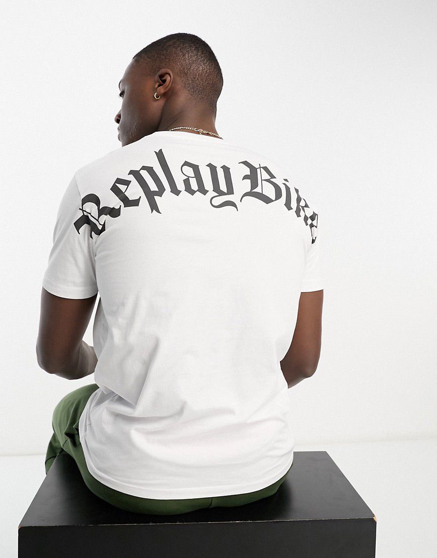 T-shirt bianca con stampa - Replay - Modalova