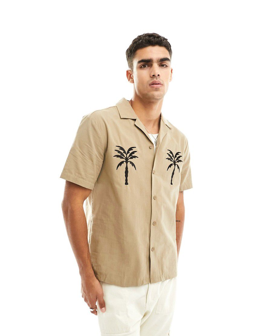 Camicia con palme ricamate - River Island - Modalova