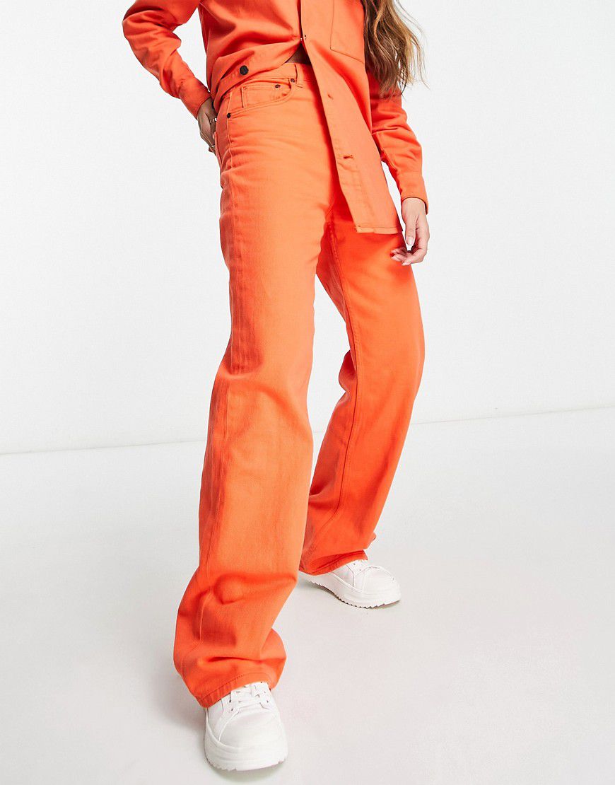 Jeans extra larghi arancioni a fondo ampio in coordinato - Waven - Modalova