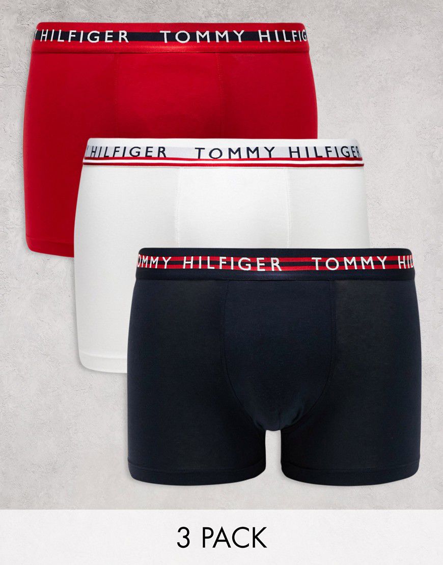 Confezione da 3 boxer aderenti con fascia in vita colorata - Tommy Hilfiger - Modalova