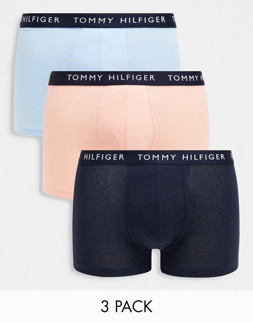 Confezione da 3 boxer aderenti blu, rosa e blu navy - Tommy Hilfiger - Modalova