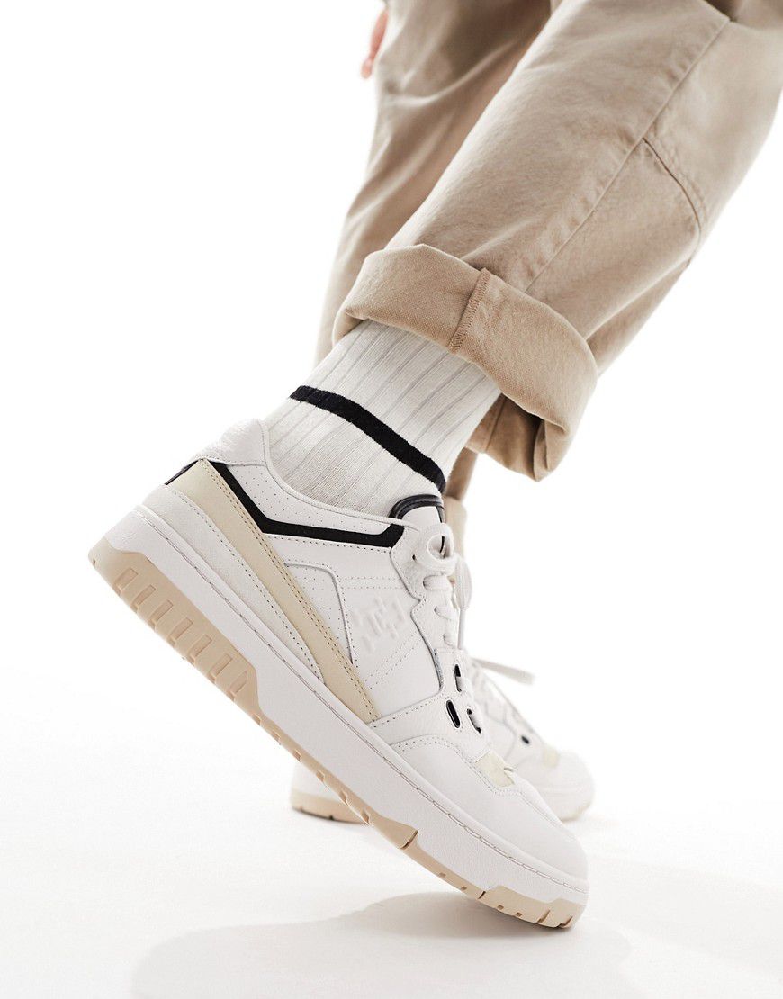Sneakers stile basket in pelle color crema - Tommy Hilfiger - Modalova