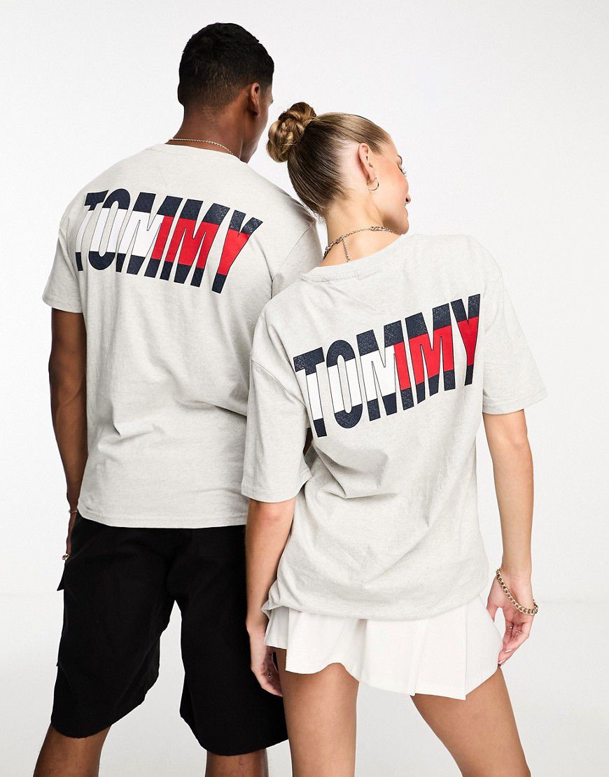 Essential - T-shirt unisex grigia con grafica del logo - Tommy Jeans - Modalova