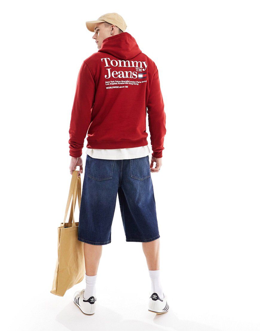 Modern - Felpa con cappuccio vestibilità classica rossa con logo - Tommy Jeans - Modalova