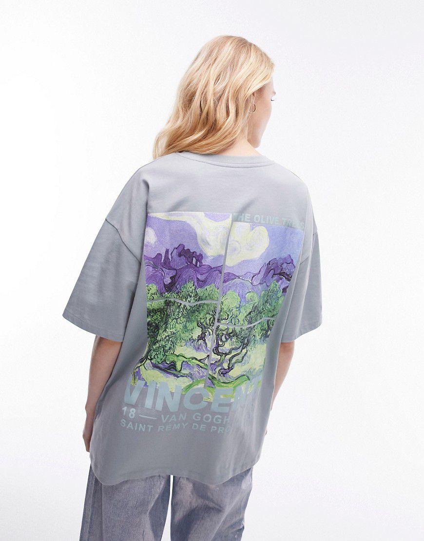Art Museum - T-shirt oversize con grafica di Van Gogh - Topshop - Modalova