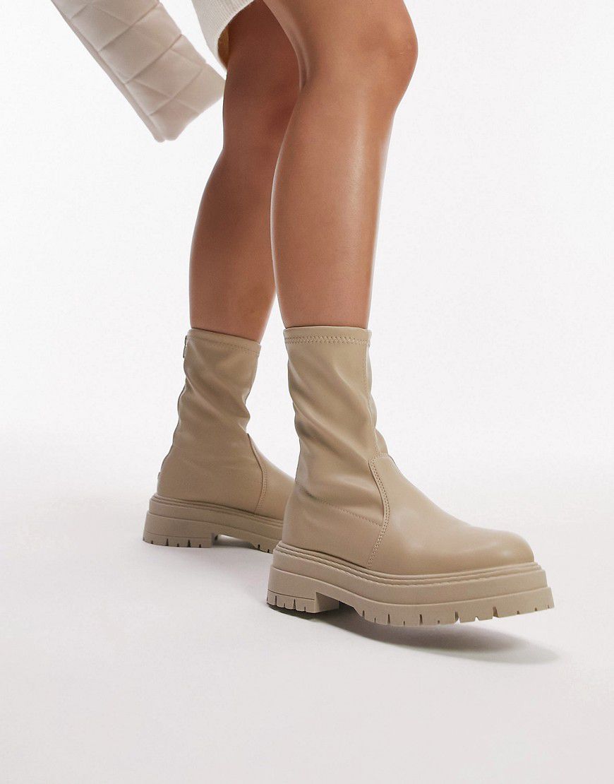 Kasper - Stivali a calza color cammello con suola spessa - Topshop - Modalova