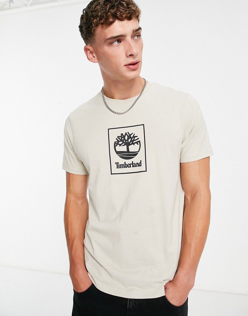 T-shirt beige con logo stampato - Timberland - Modalova