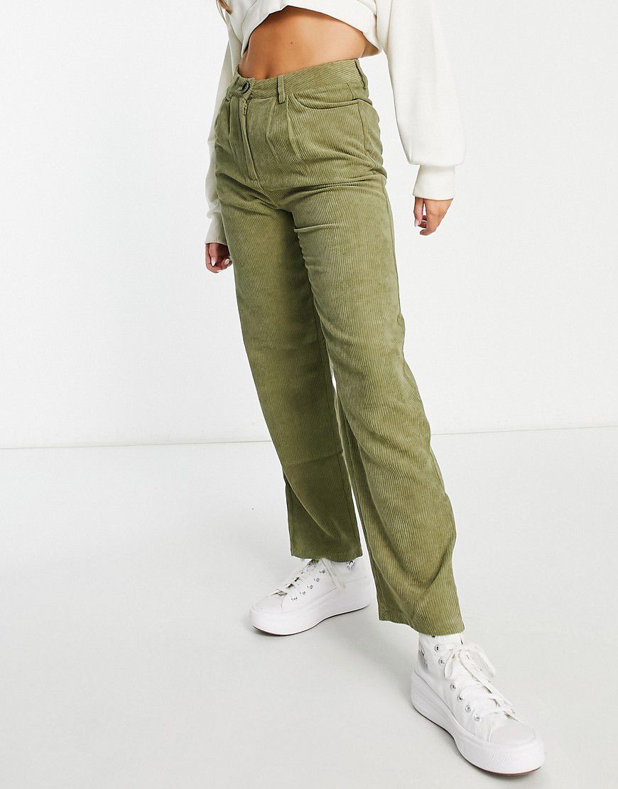 Pantaloni in velluto a coste color lime - Urban Threads - Modalova