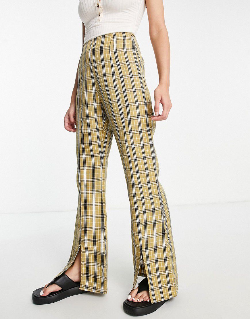 Pantaloni sartoriali a quadri colore neutro - Urban Threads - Modalova