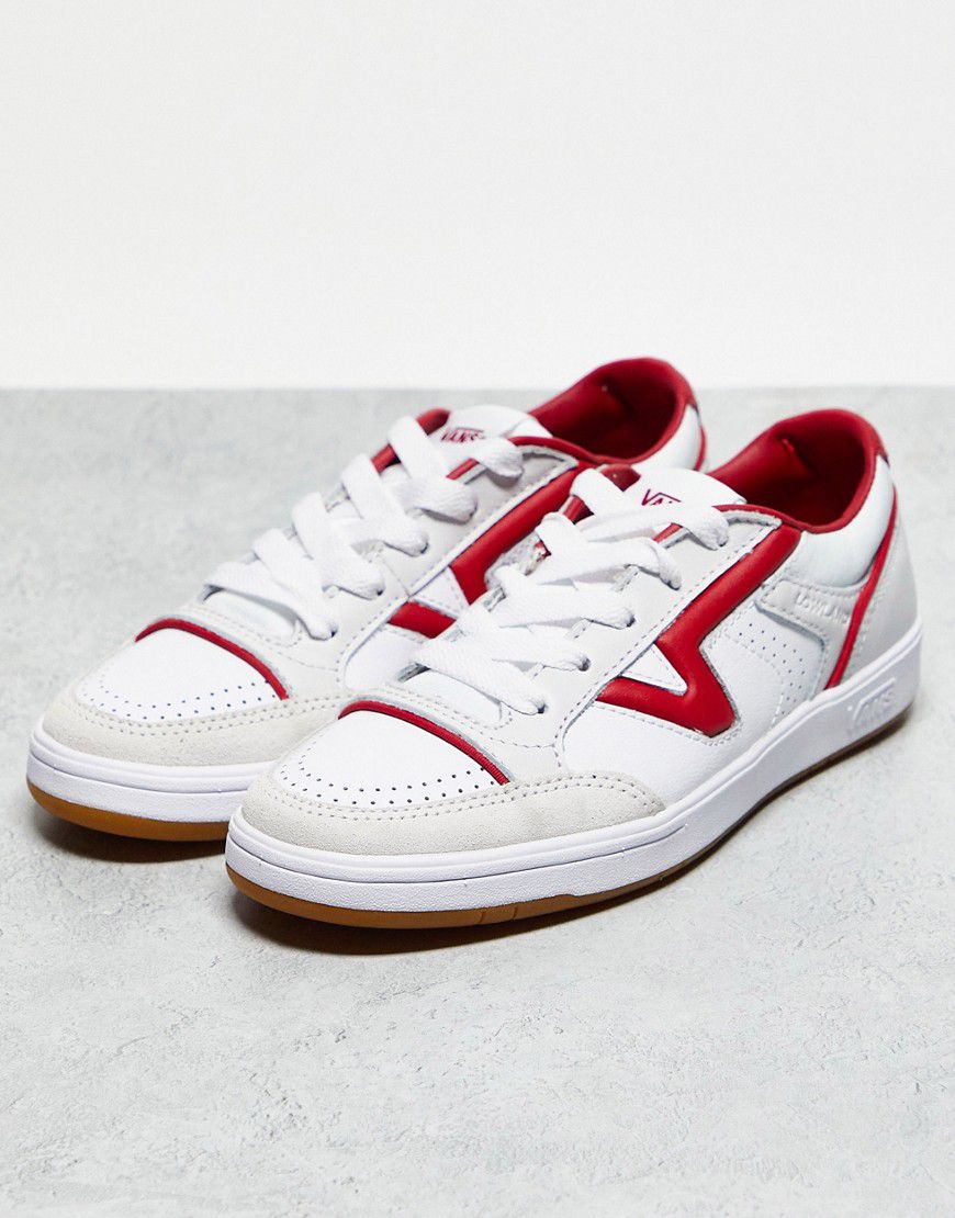 Lowland - Sneakers in pelle bianche con dettagli rossi - Vans - Modalova
