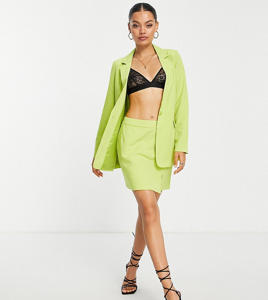 Minigonna da abito sartoriale color lime in coordinato - Vero Moda Petite - Modalova