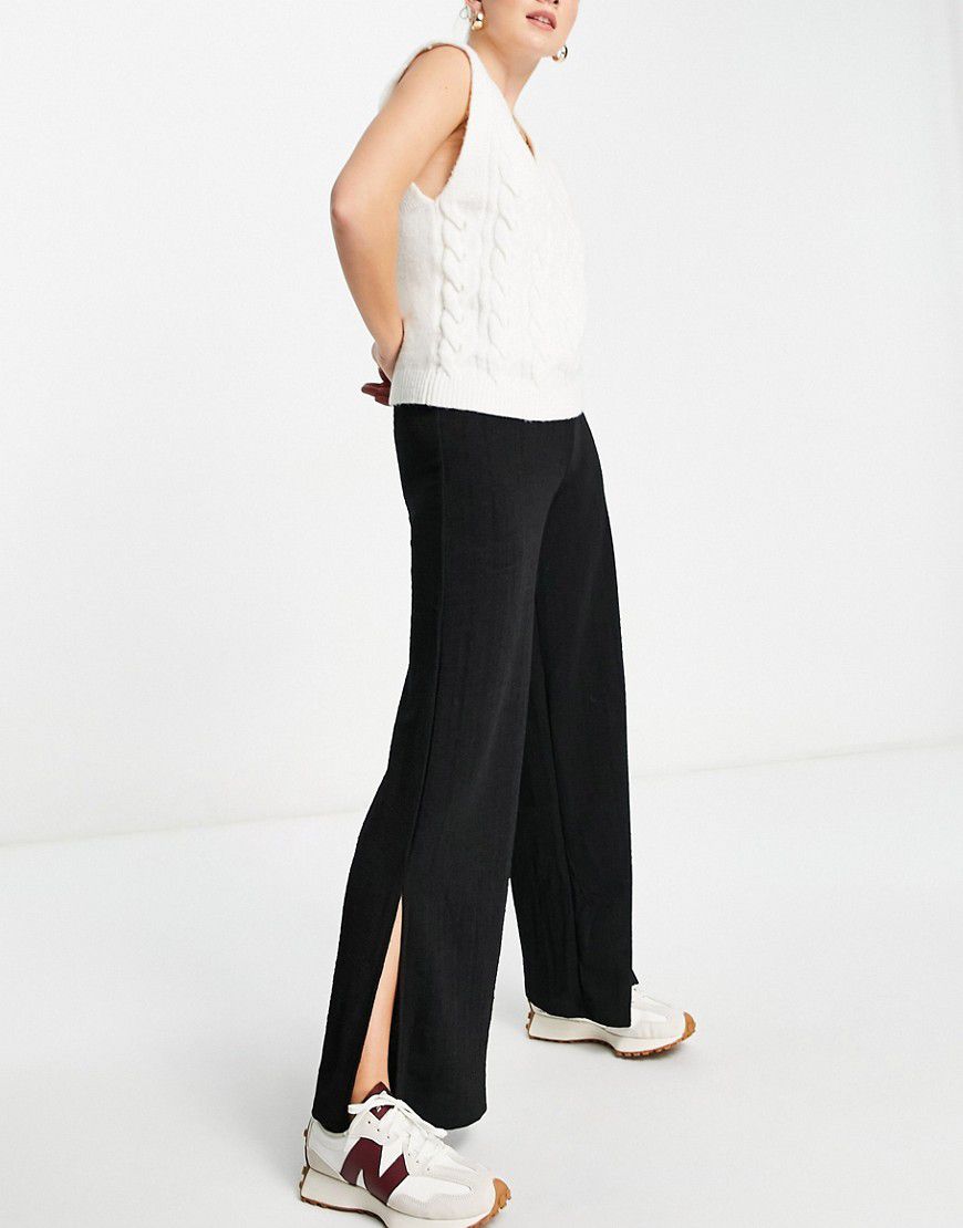 Pantaloni con fondo ampio neri a righe glitterate in coordinato - Y.A.S - Modalova
