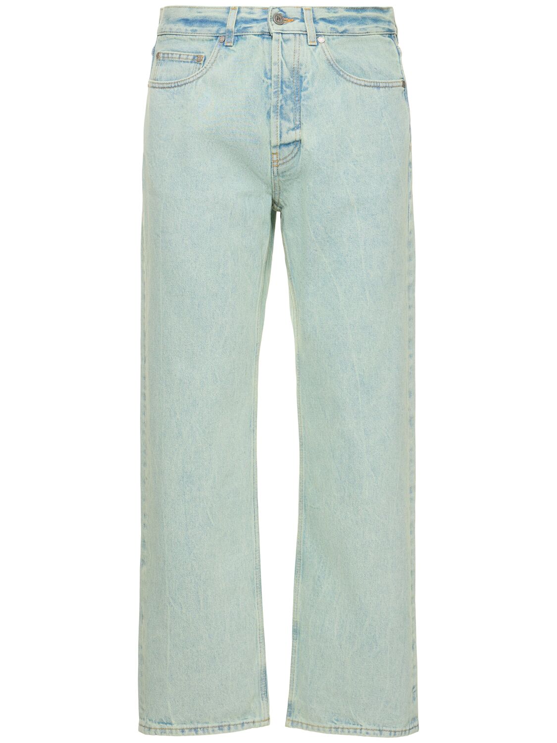 Jeans In Denim Di Cotone Con Logo - PALM ANGELS - Modalova