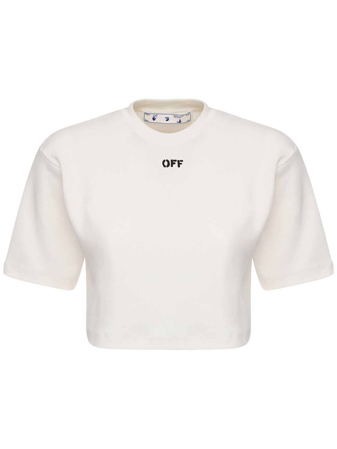 T-shirt In Jersey Di Misto Cotone - OFF-WHITE - Modalova