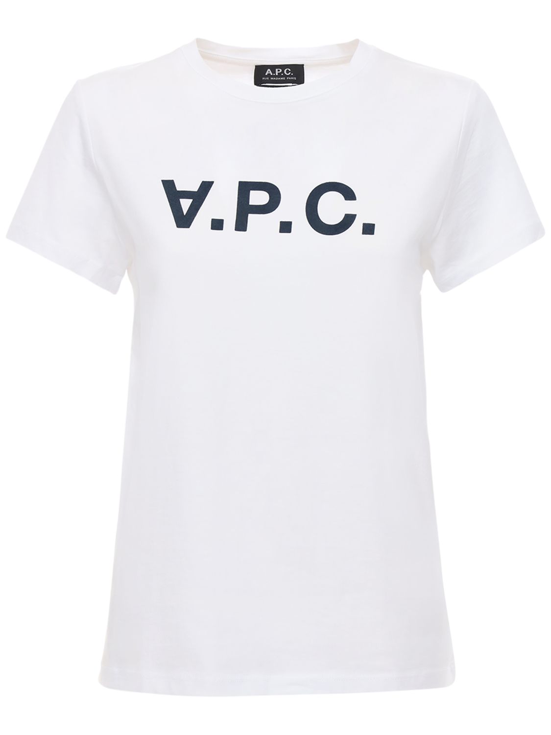 T-shirt In Jersey Di Cotone Con Logo Stampato - A.P.C. - Modalova