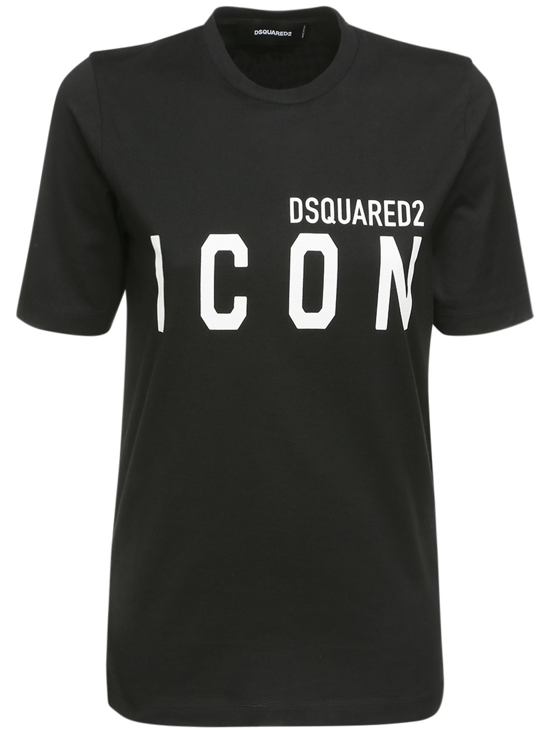 T-shirt In Jersey Di Cotone Con Stampa - DSQUARED2 - Modalova