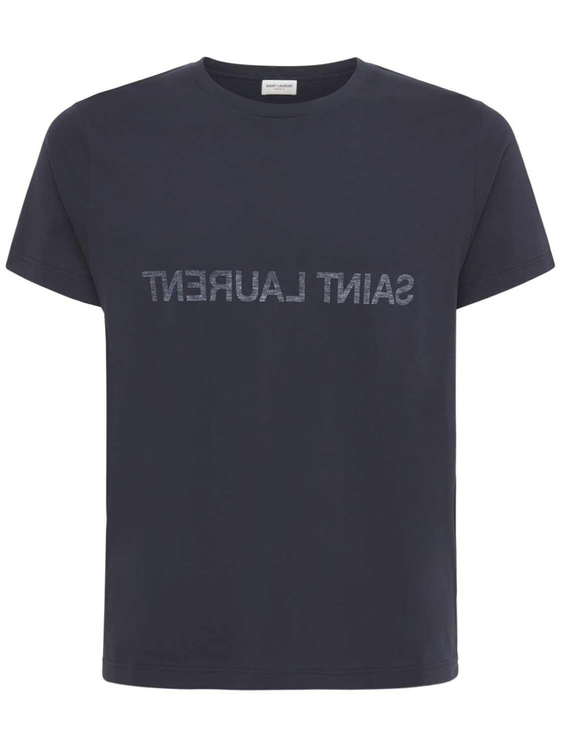 T-shirt In Cotone Con Stampa - SAINT LAURENT - Modalova