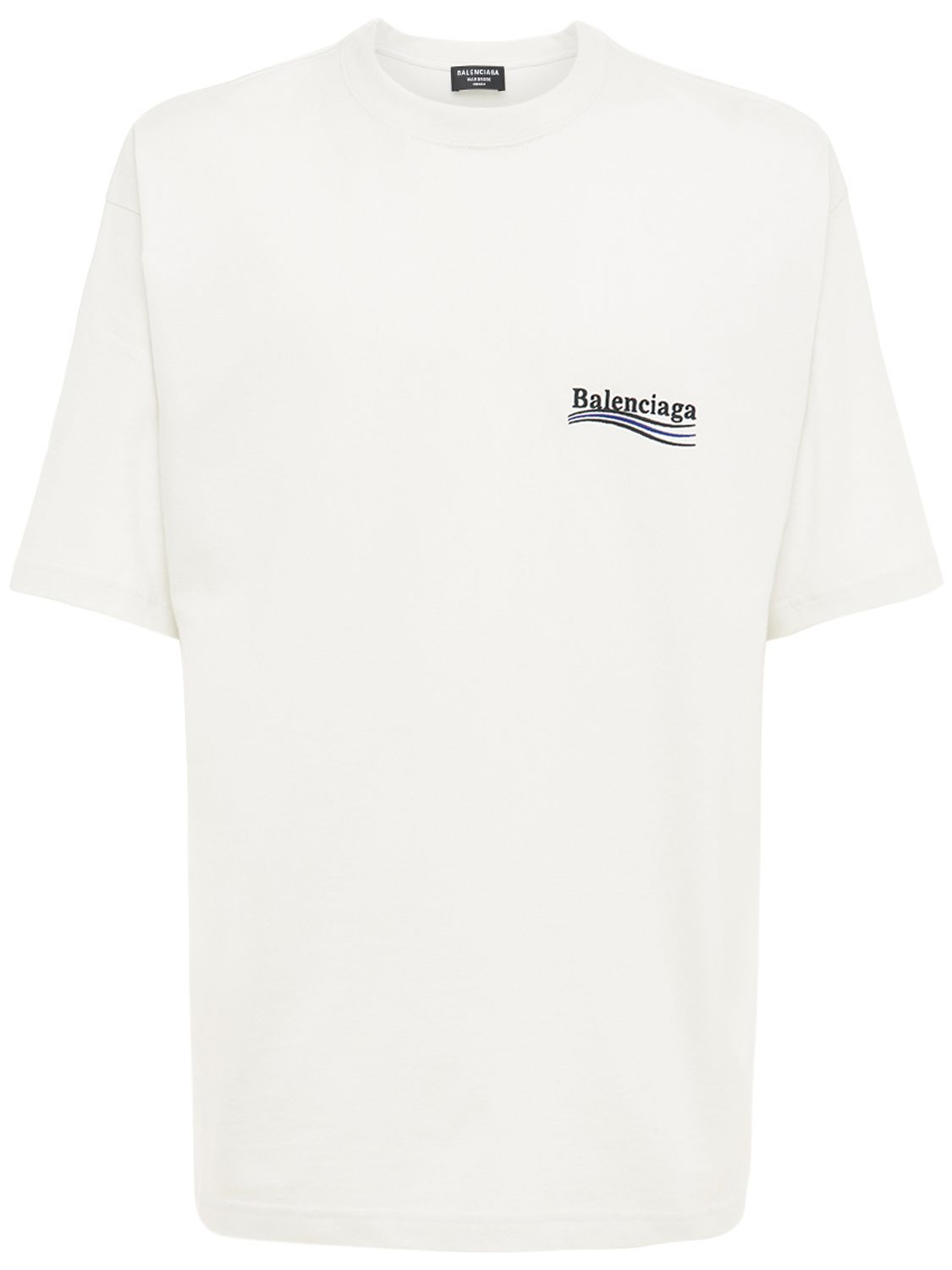 T-shirt In Jersey Di Cotone Con Logo - BALENCIAGA - Modalova