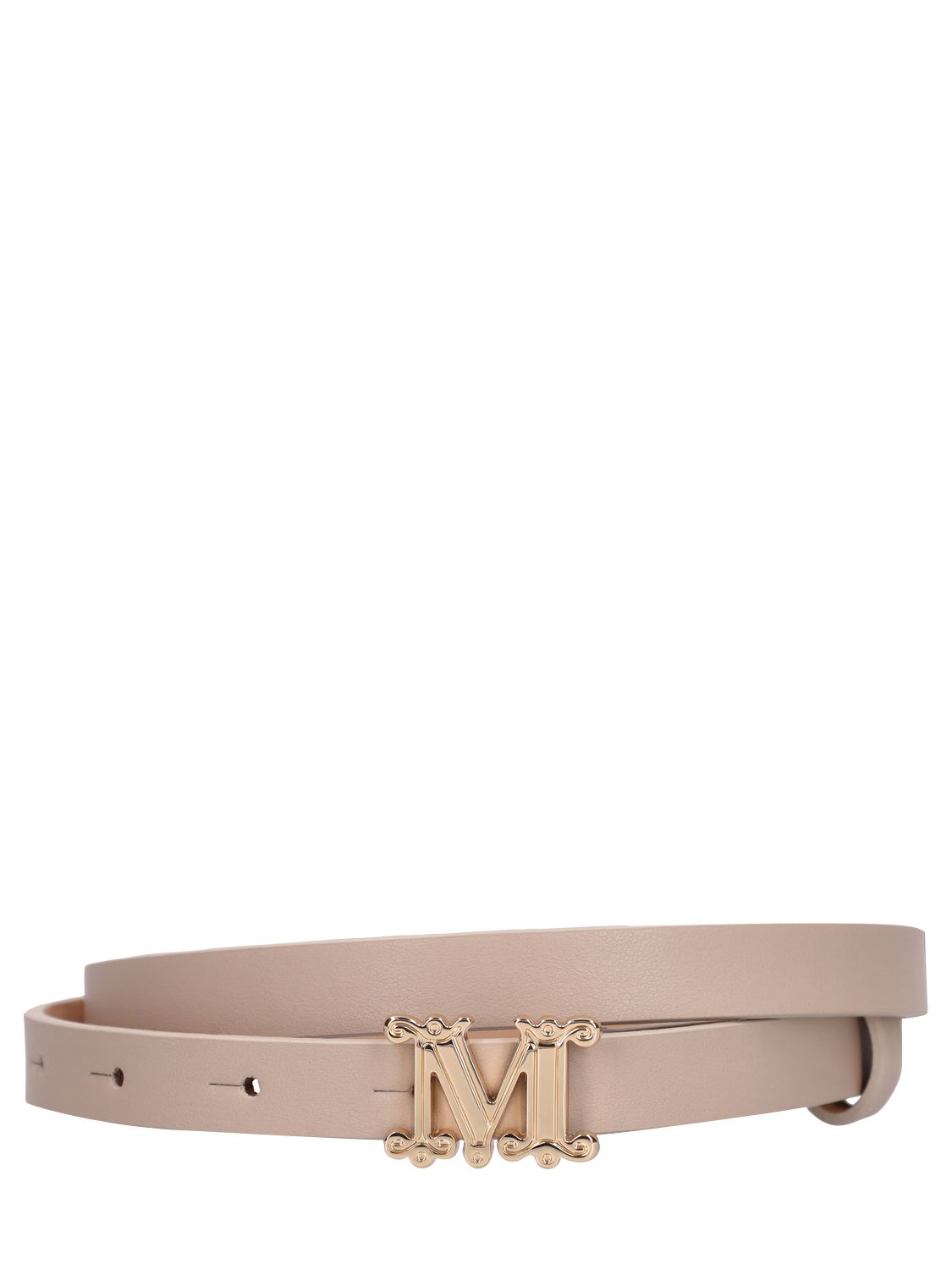 Cintura In Pelle Morbida Con Logo 1.5cm - MAX MARA - Modalova