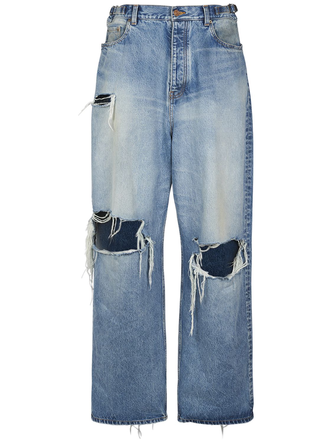 Jeans Baggy Fit In Cotone Destroyed - BALENCIAGA - Modalova