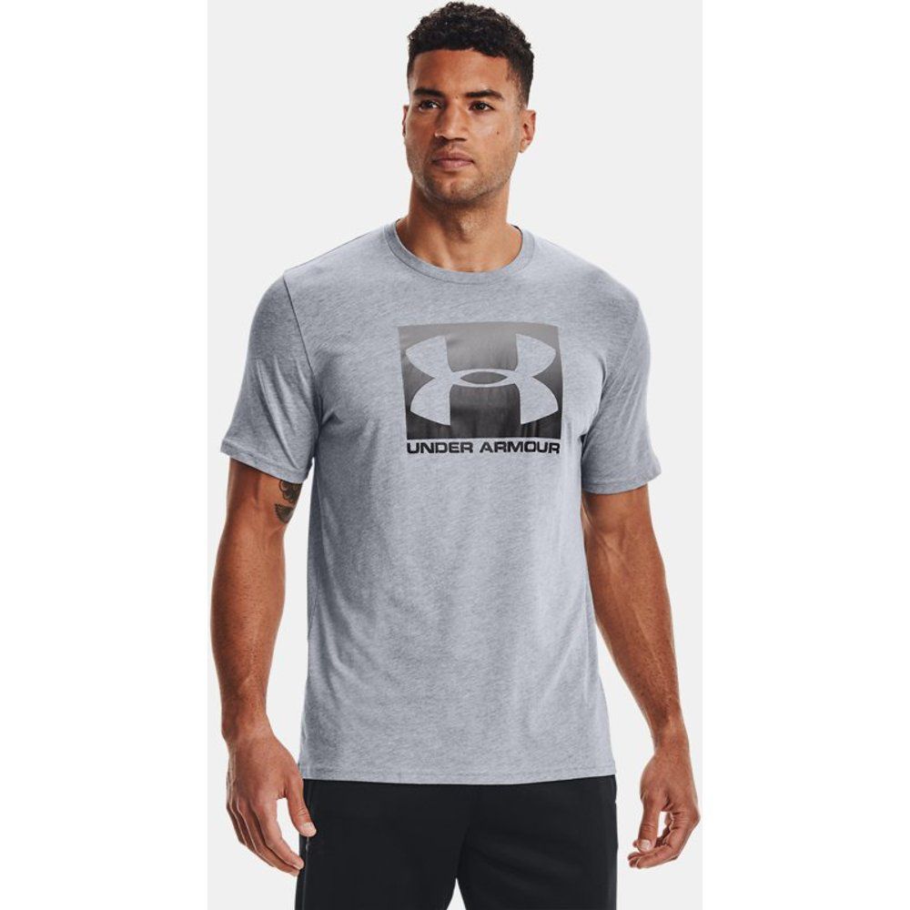 T-shirt a manica corta Boxed Sportstyle da uomo Acciaio Light Heather / Graphite / Nero S - Under Armour - Modalova