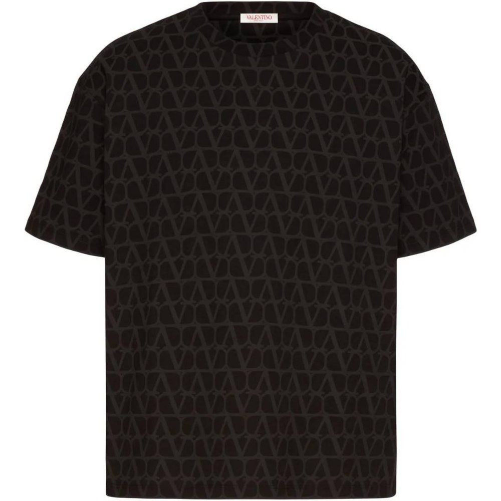 T-shirt in cotone nero girocollo - Valentino - Modalova