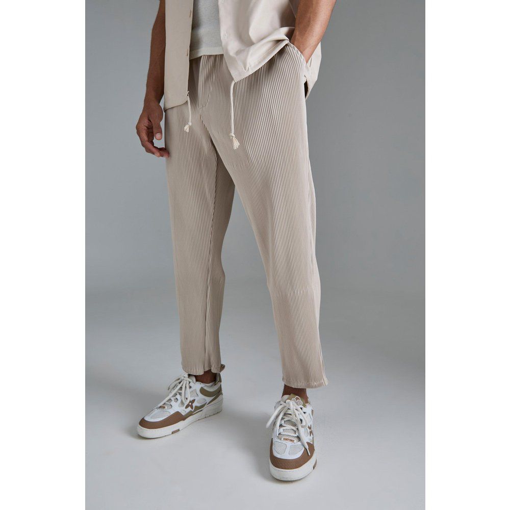 Pantaloni Cargo Slim Fit in nylon a effetto stropicciato - boohoo - Modalova