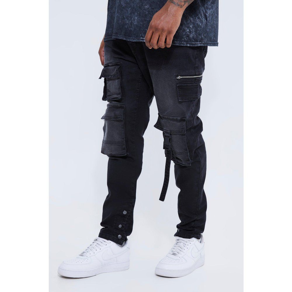 Jeans Plus Size Skinny Fit Stretch con tasche Cargo - boohoo - Modalova