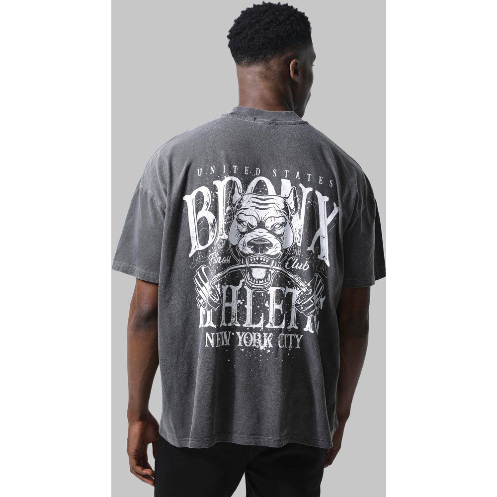 T-shirt oversize Man Active Bronx con bilanciere - boohoo - Modalova