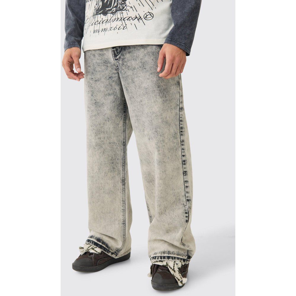 Extreme Baggy Rigid Acid Wash Jeans In Charcoal - boohoo - Modalova